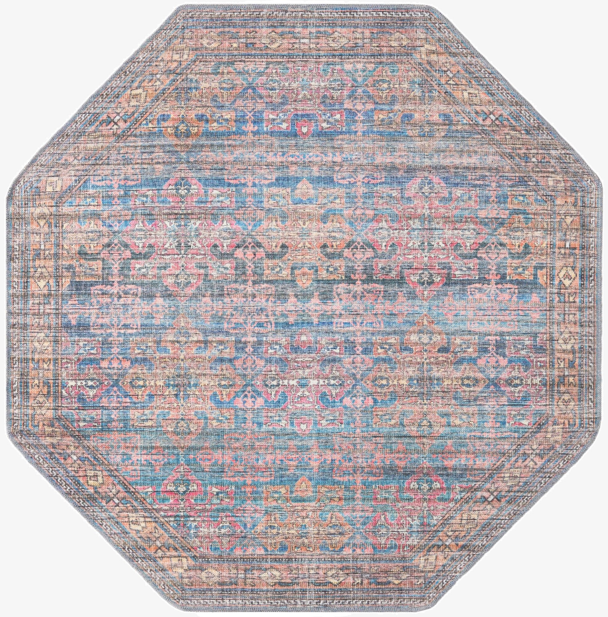 5' 3 x 5' 3  Washable Nostalgia Octagon Rug