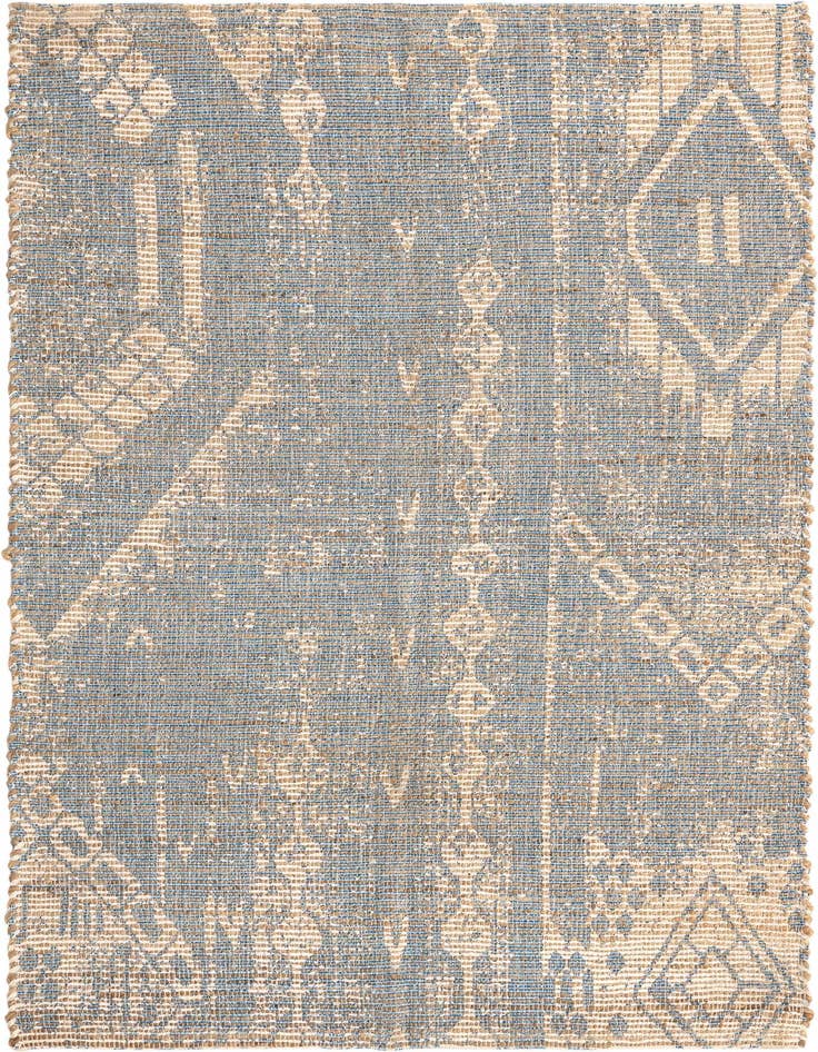 Detail image of 4' 1 x 6' 1 Hand Woven Chenille Jute Rug
