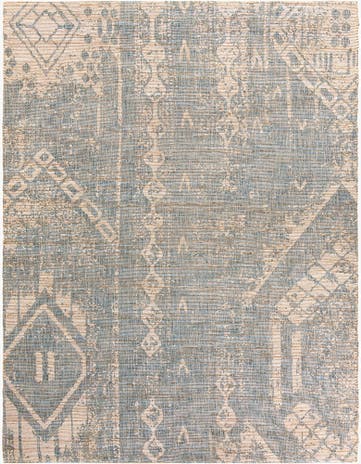Antique Blue Hand Woven Chenille Jute Rug