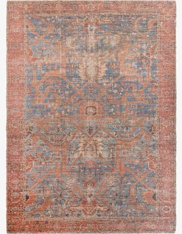 Antique Blue Chenille Jute Rug