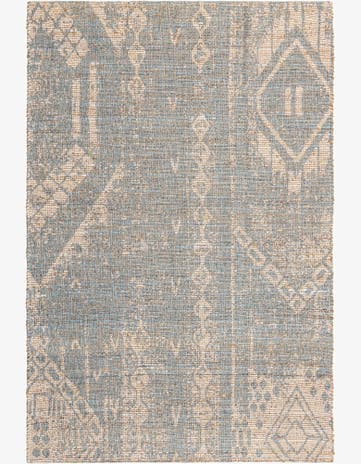 Antique Blue Hand Woven Chenille Jute Rug