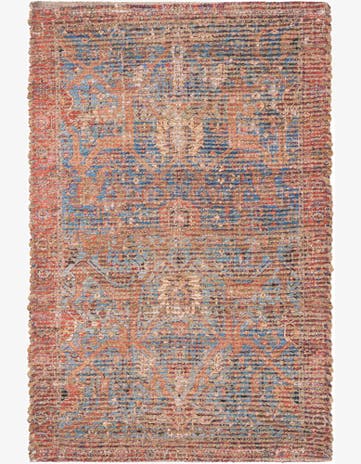 Antique Blue Chenille Jute Rug