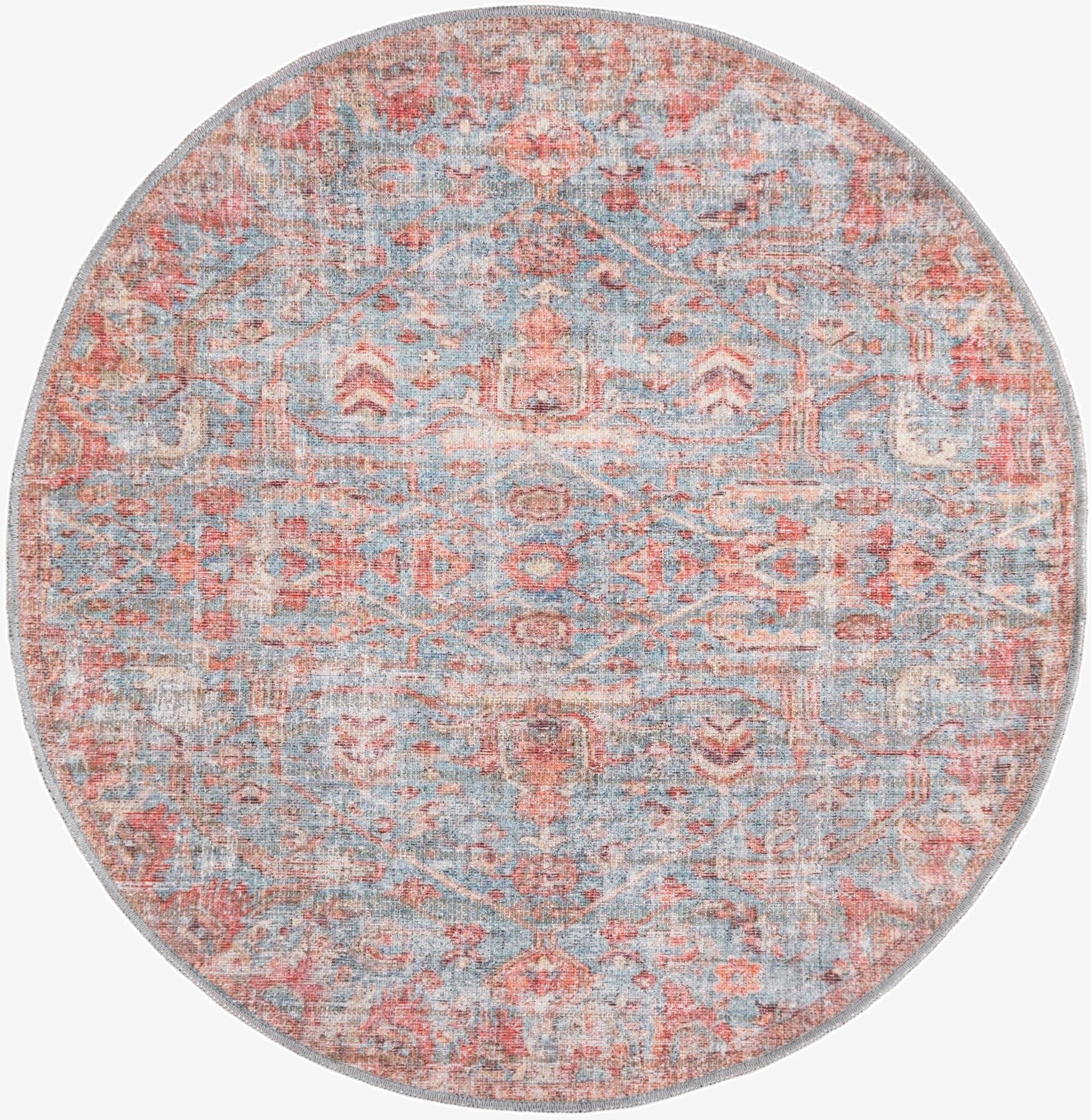4' x 4'  Washable Nostalgia Round Rug