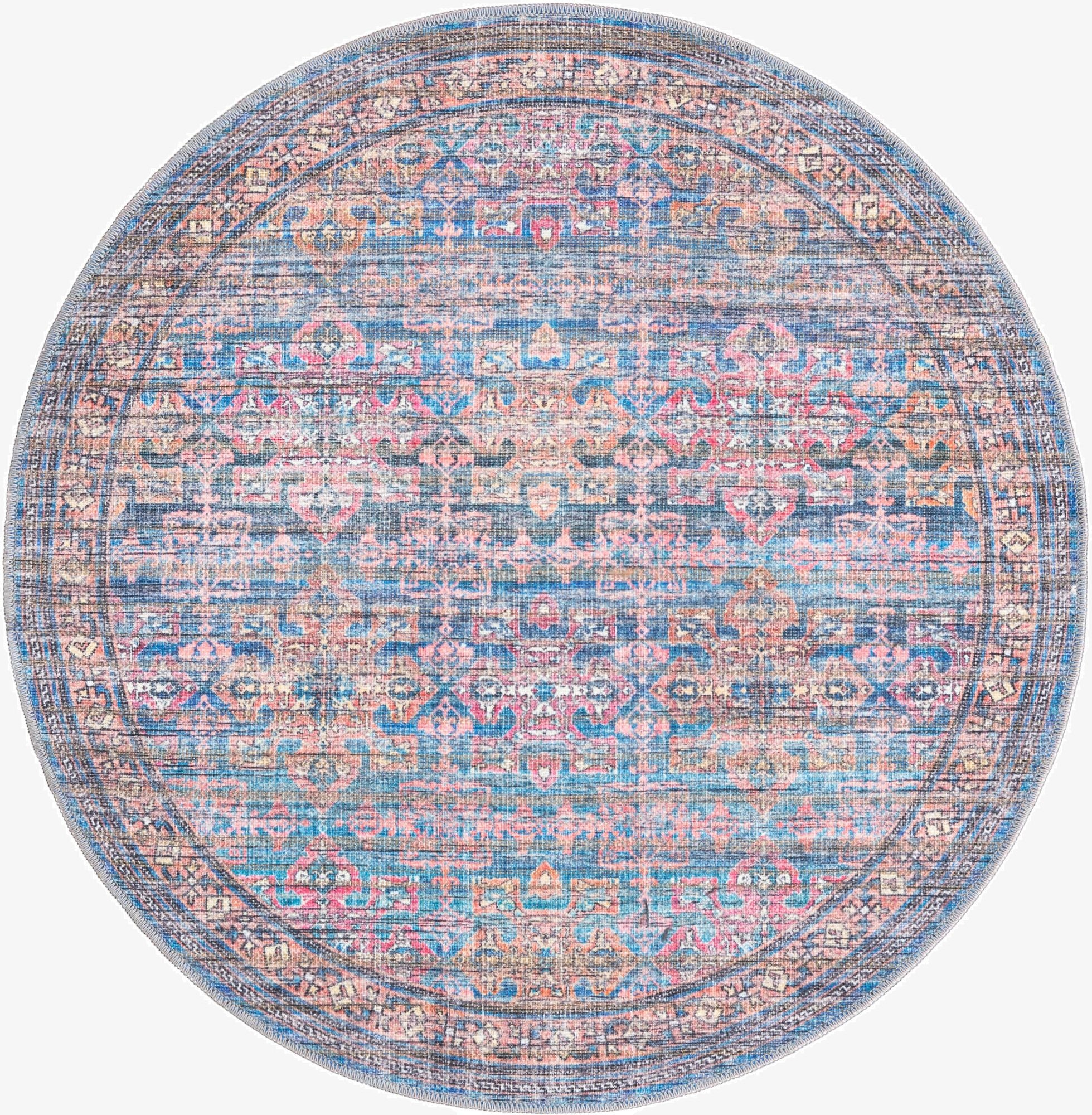 4' x 4'  Washable Nostalgia Round Rug