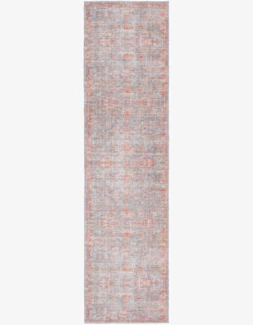 Antique Blue Washable Nostalgia Runner Rug