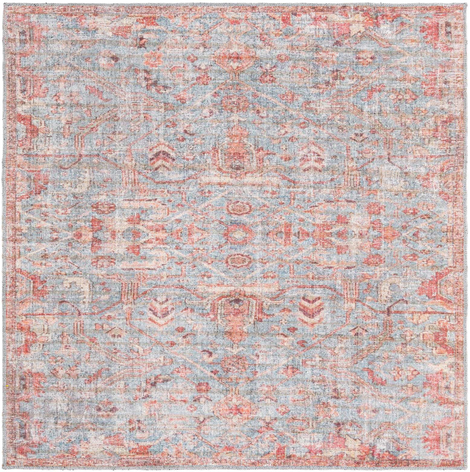 5' 3 x 5' 3 Washable Nostalgia Square Rug