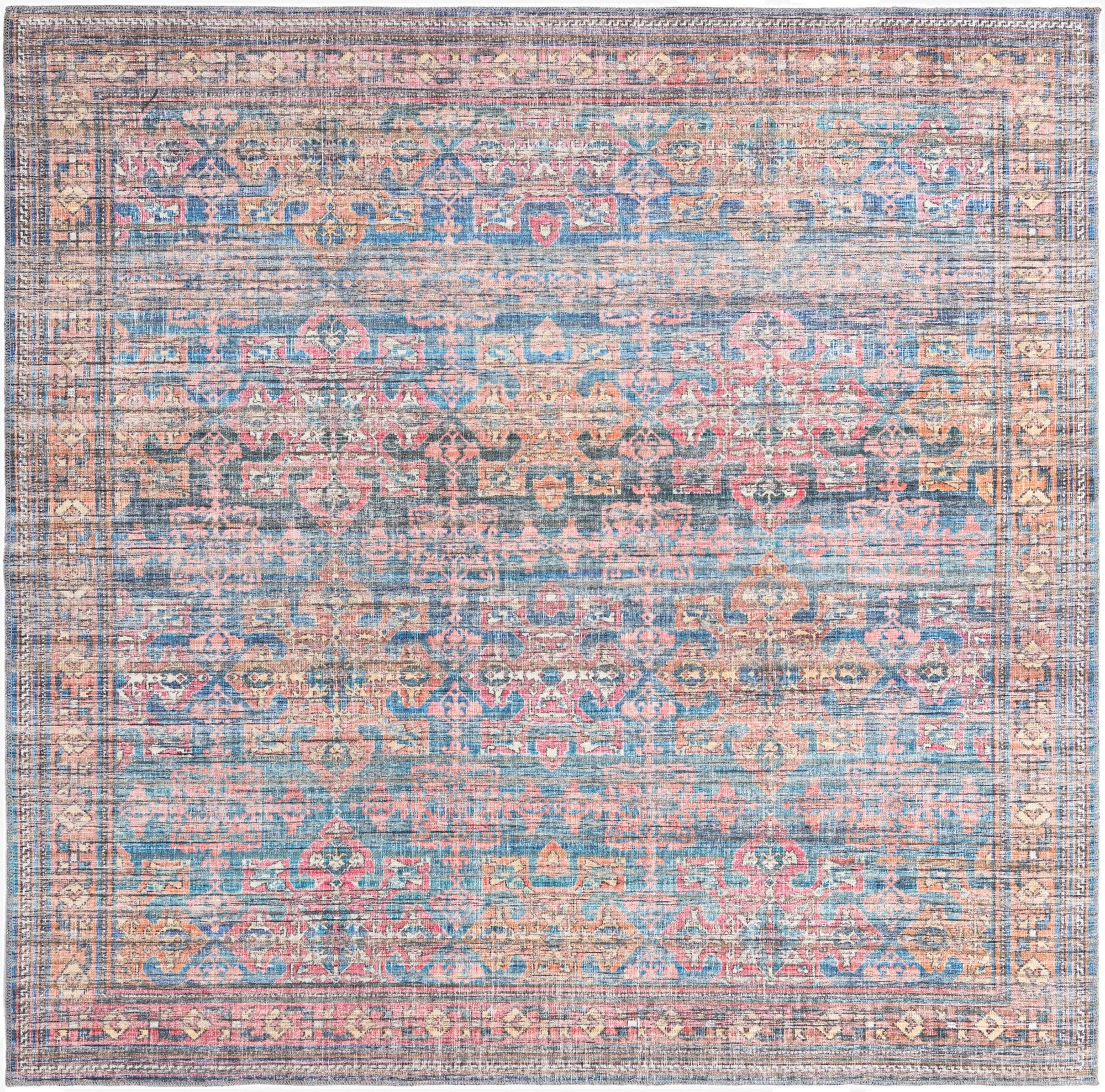 7' 10 x 7' 10  Washable Nostalgia Square Rug