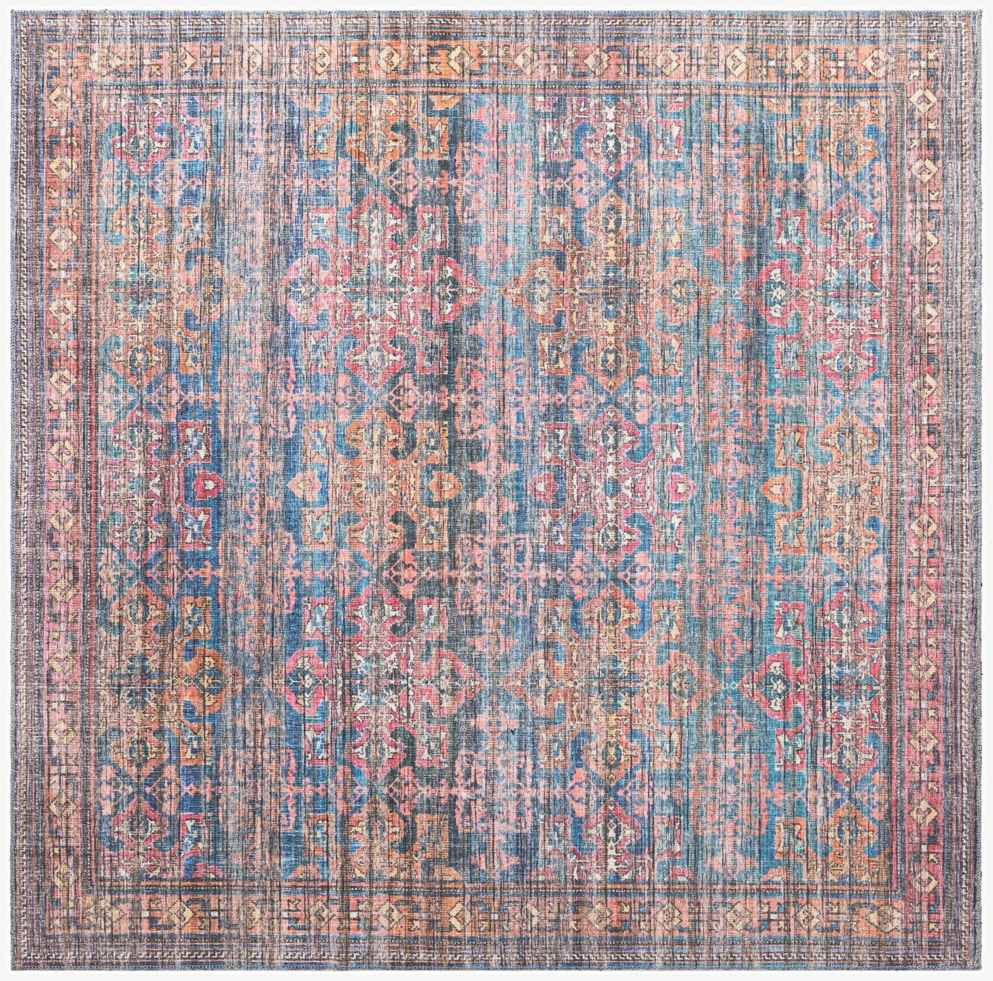 7' 3 x 7' 3  Washable Nostalgia Square Rug