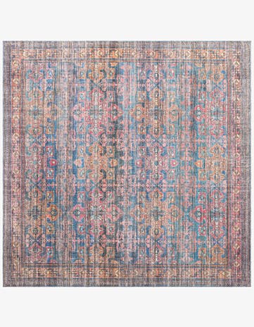 7' 3 x 7' 3 Washable Nostalgia Square Rug