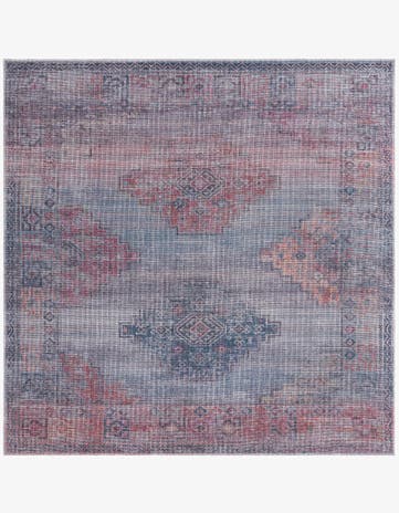 Antique Blue Washable Sisu Square Rug