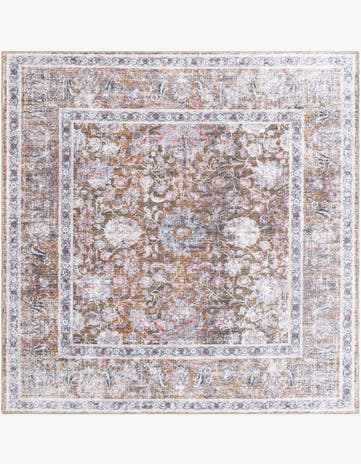 Antique Gold Washable Yara Square Rug