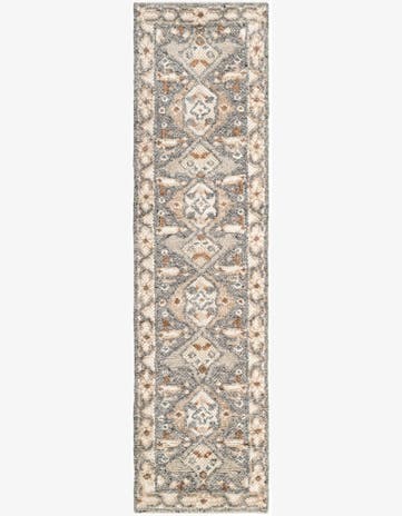 Antique Gray Hand Knotted Sultan Signature Runner Rug