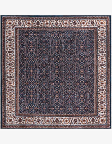 Antique Navy Blue Yara Square Rug