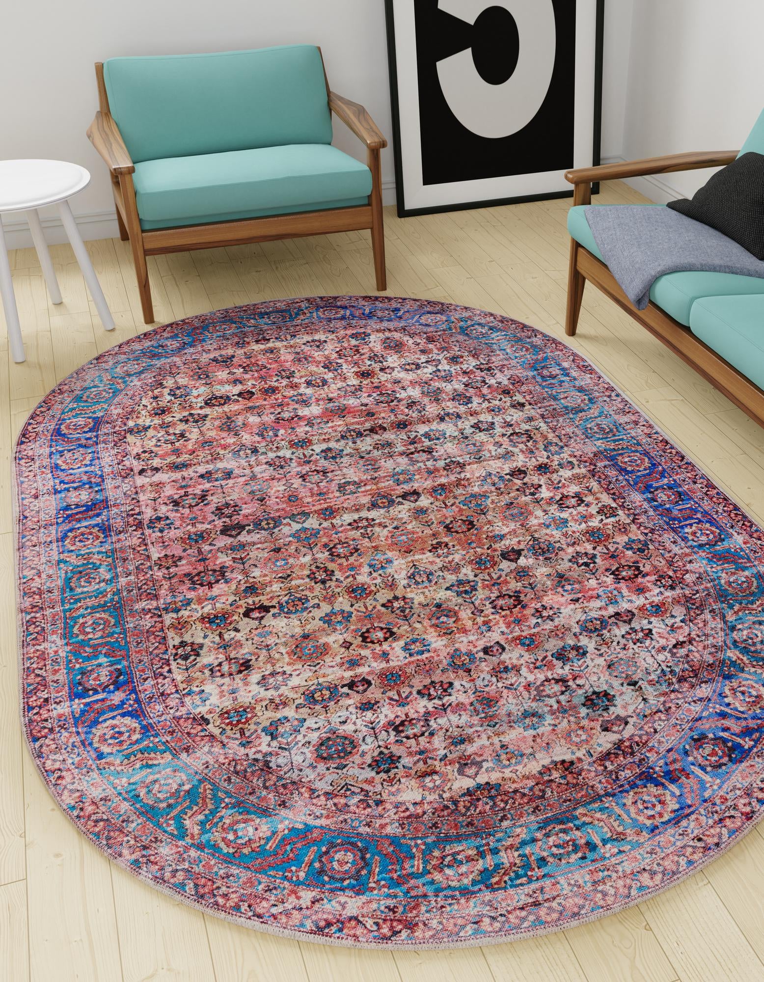 4' x 6' Washable Maahru Oval Rug