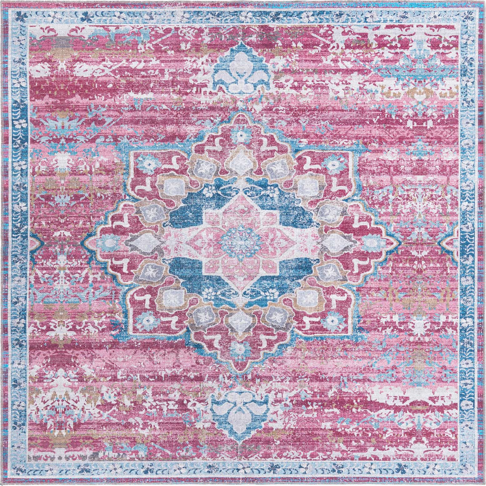 7' 3 x 7' 3 Washable Renaissance Square Rug