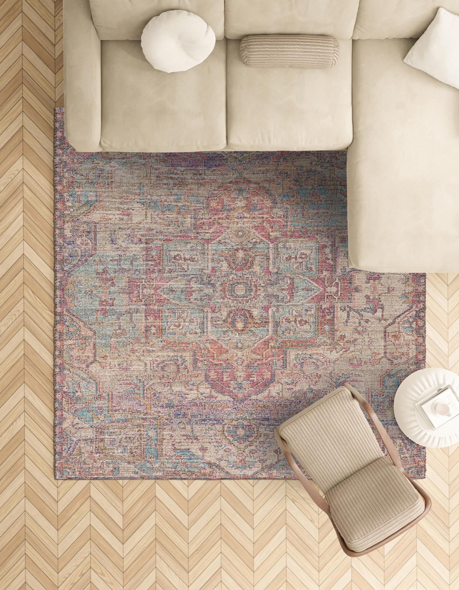 7' 10 x 7' 10 Chenille Jute Square Rug