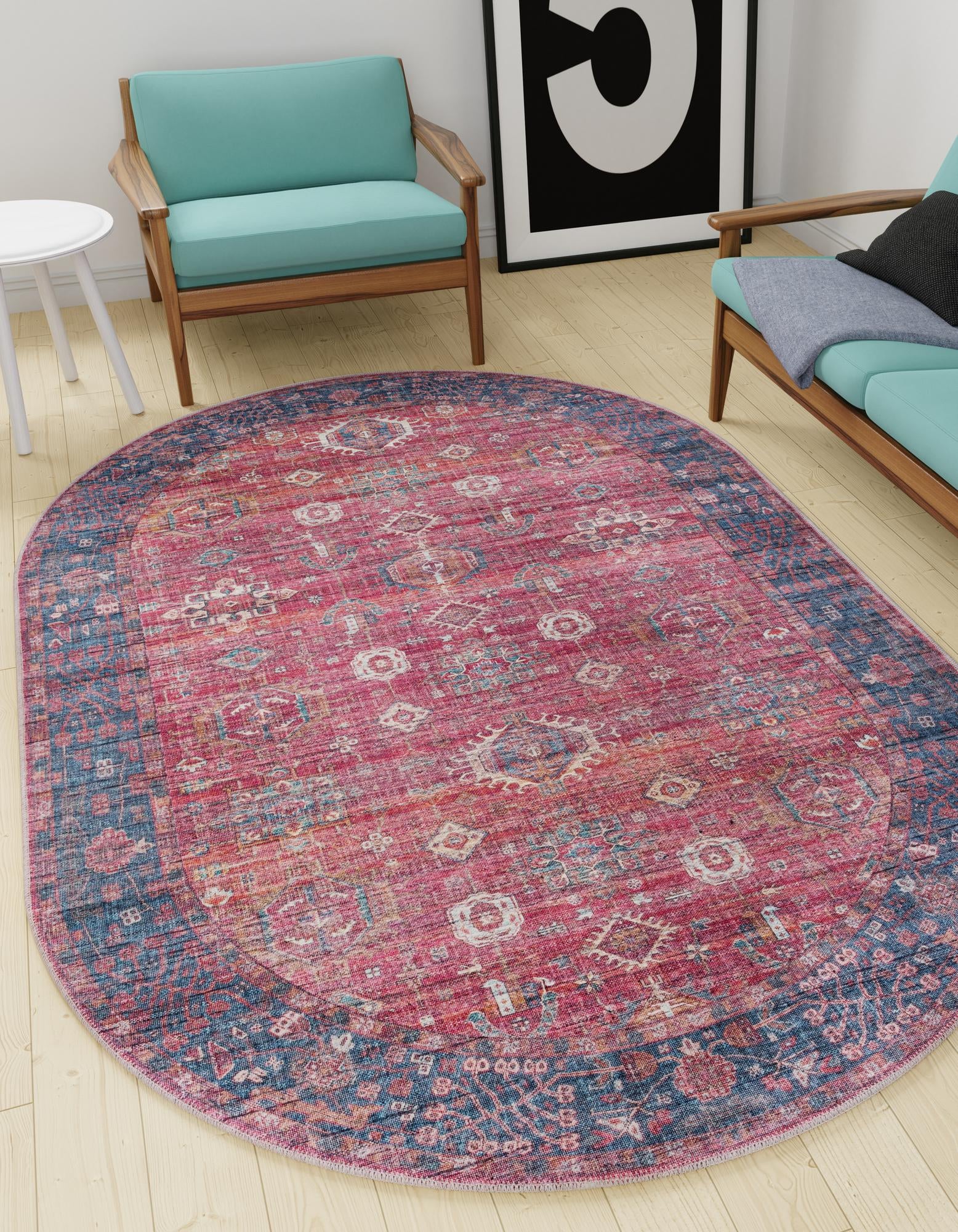 4' x 6' Washable Maahru Oval Rug