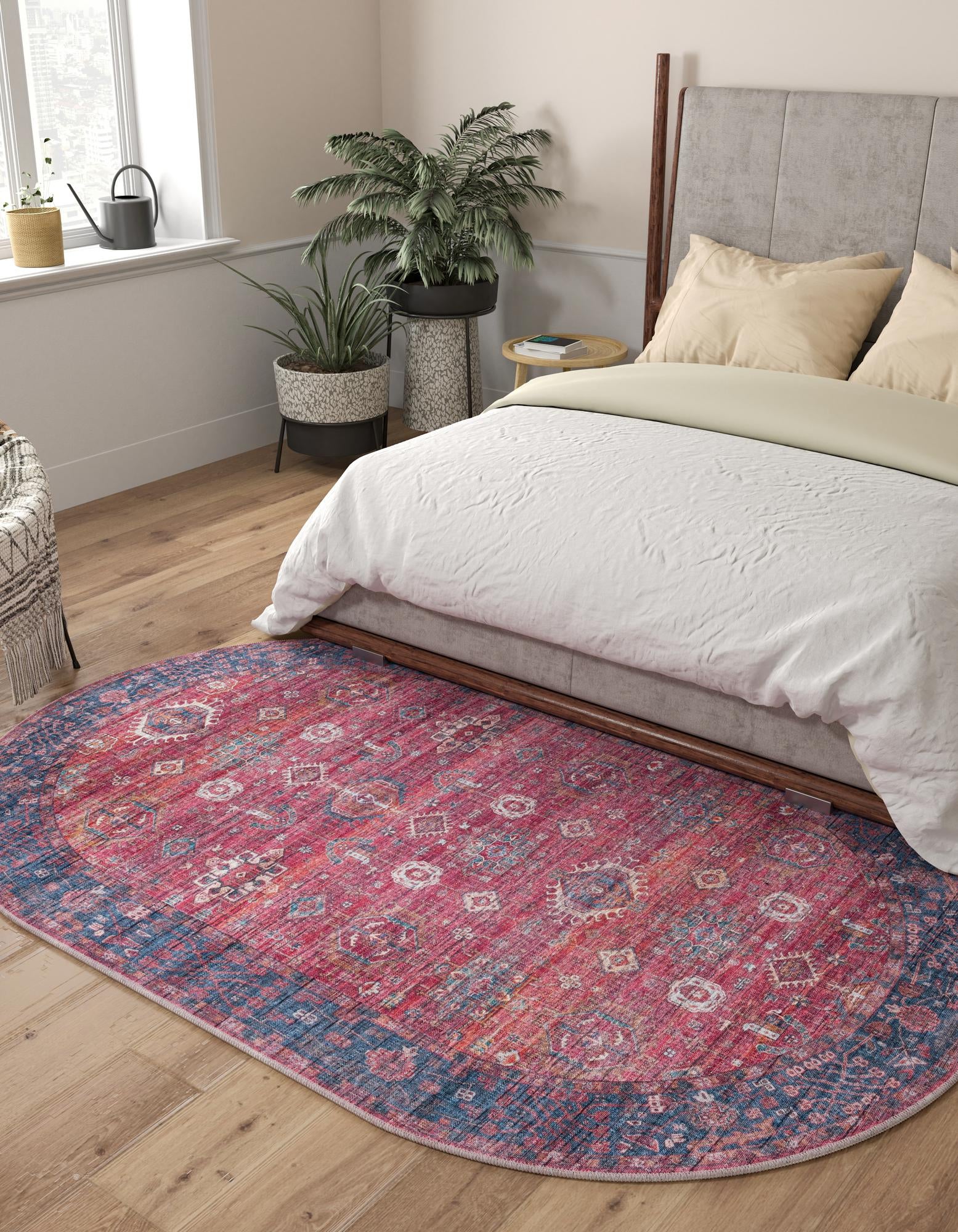 4' x 6' Washable Maahru Oval Rug