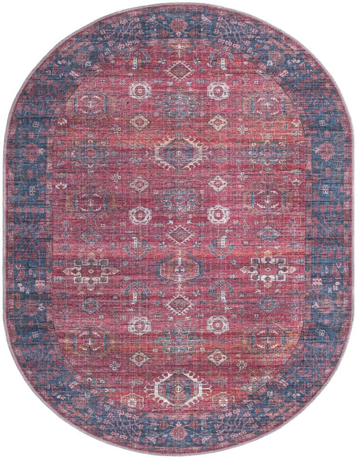 Detail image of 5' 3 x 8' Washable Maahru Oval Rug