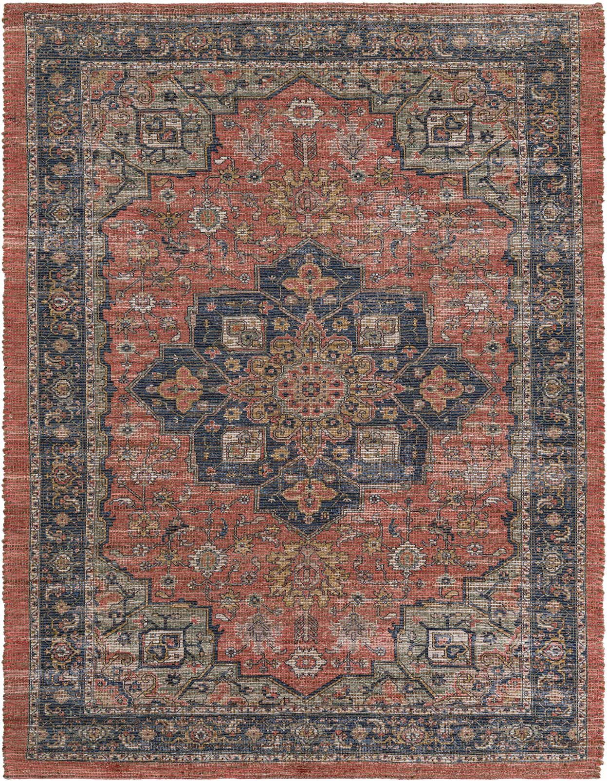 5' 1 x 8' Hand Woven Chenille Jute Rug