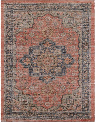 Antique Red Hand Woven Chenille Jute Rug