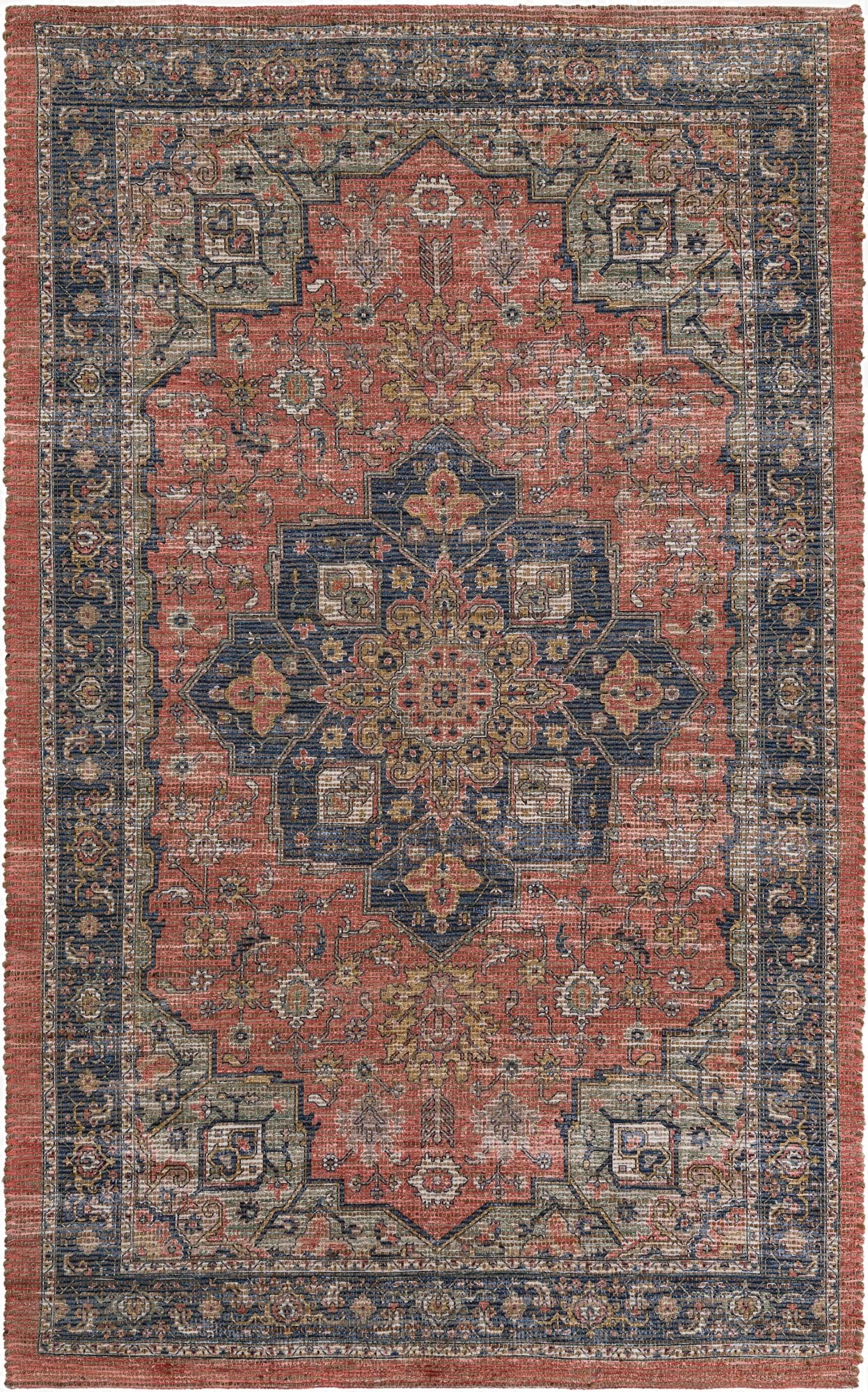 5' 1 x 8'  Hand Woven Chenille Jute Rug
