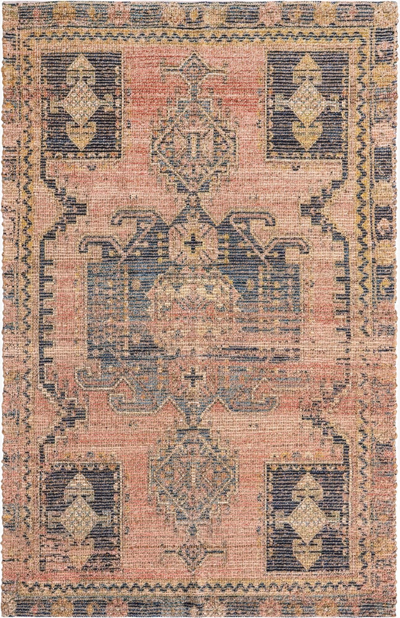4' 1 x 6' 1  Hand Woven Chenille Jute Rug