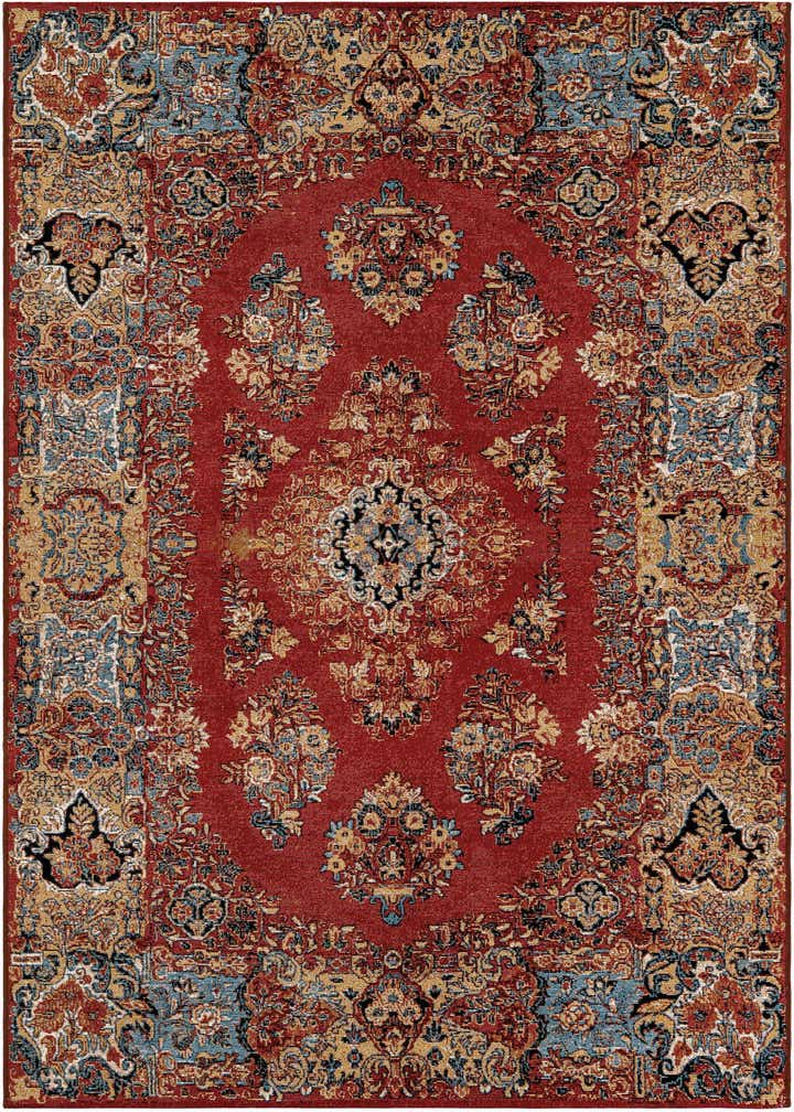 5' 3 x 8' Easy-Clean Traditional Indoor / Outdoor Rug