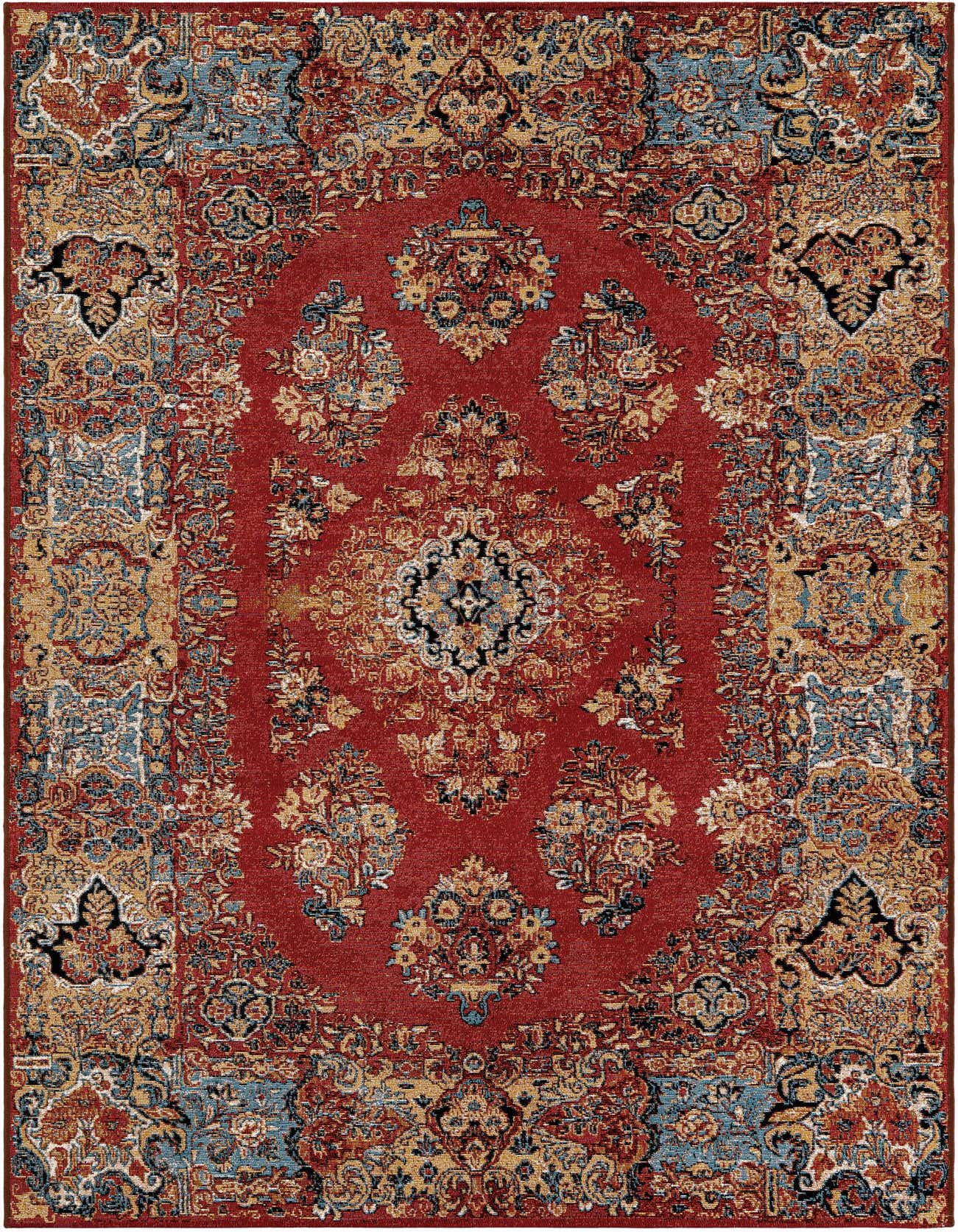 5' 3 x 8' Easy-Clean Traditional Indoor / Outdoor Rug