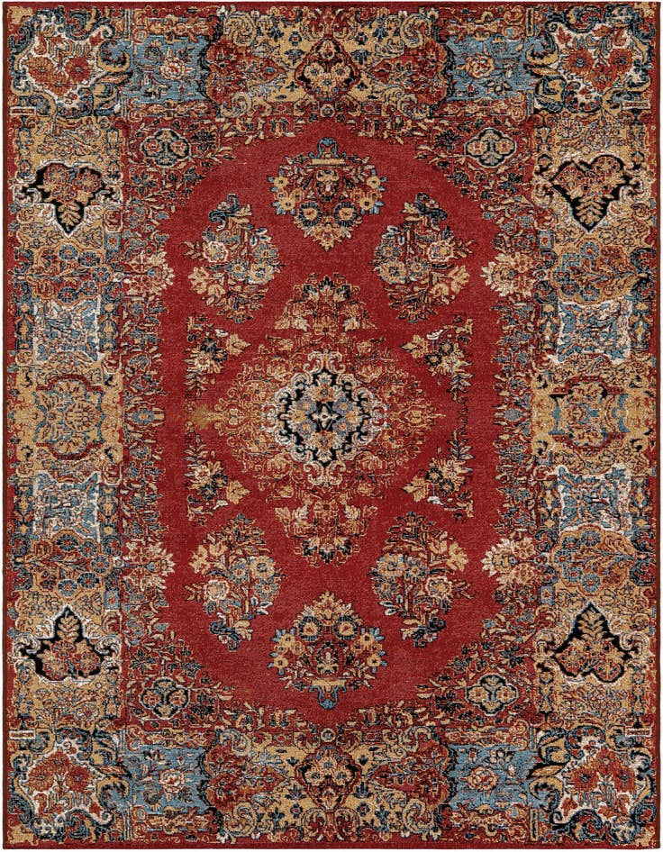 Detail image of 5' 3 x 8' Easy-Clean Traditional Indoor / Outdoor Rug