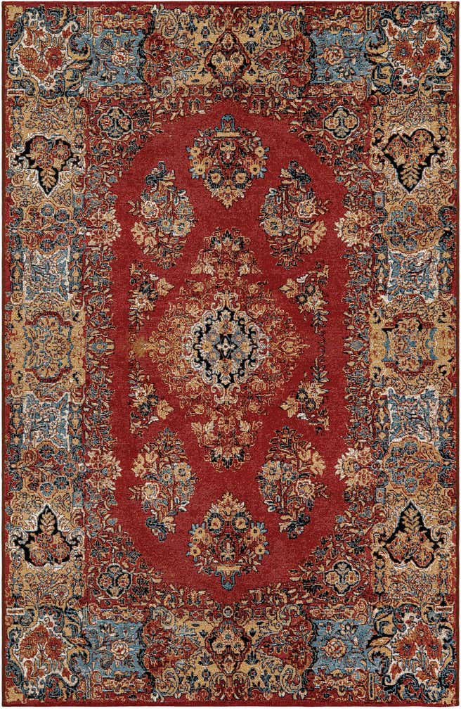 5' 3 x 8' Easy-Clean Traditional Indoor / Outdoor Rug