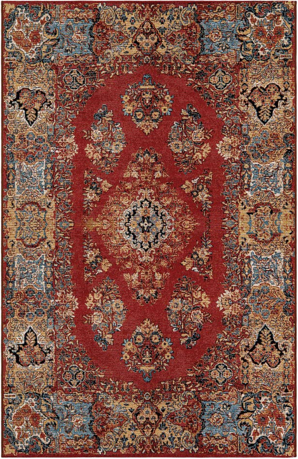 Detail image of 5' 3 x 8' Easy-Clean Traditional Indoor / Outdoor Rug
