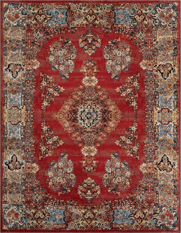 Detail image of 9' x 12' Easy-Clean Traditional Indoor / Outdoor Rug