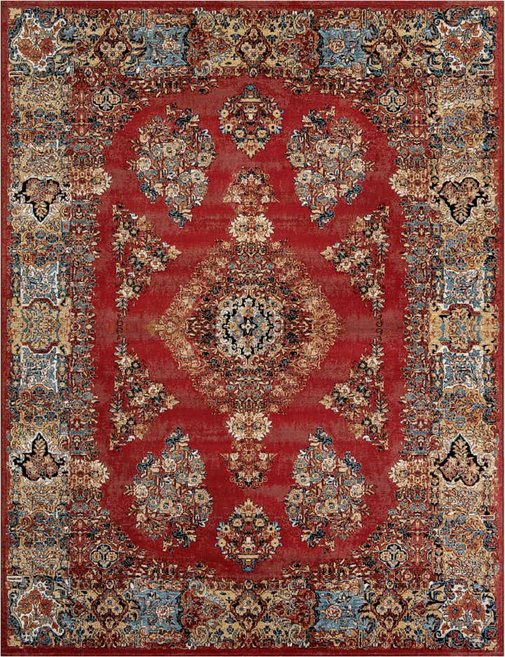 9' x 12' Easy-Clean Traditional Indoor / Outdoor Rug
