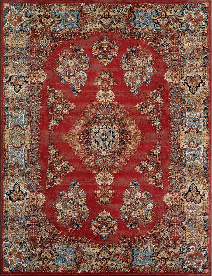 Detail image of 9' x 12' Easy-Clean Traditional Indoor / Outdoor Rug