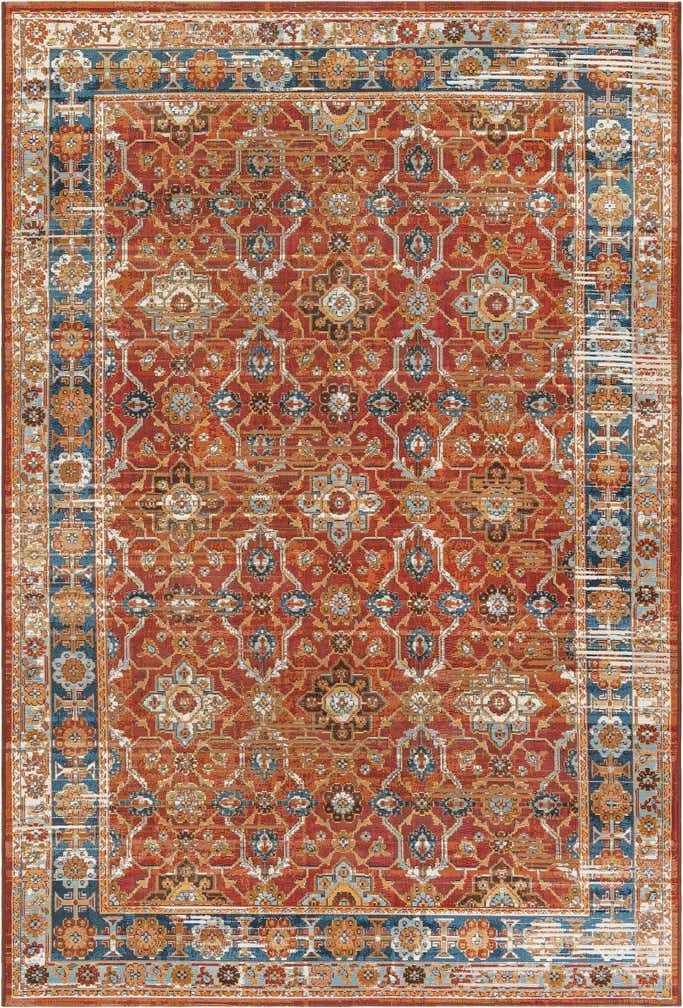 6' x 9' Easy-Clean Traditional Indoor / Outdoor Rug