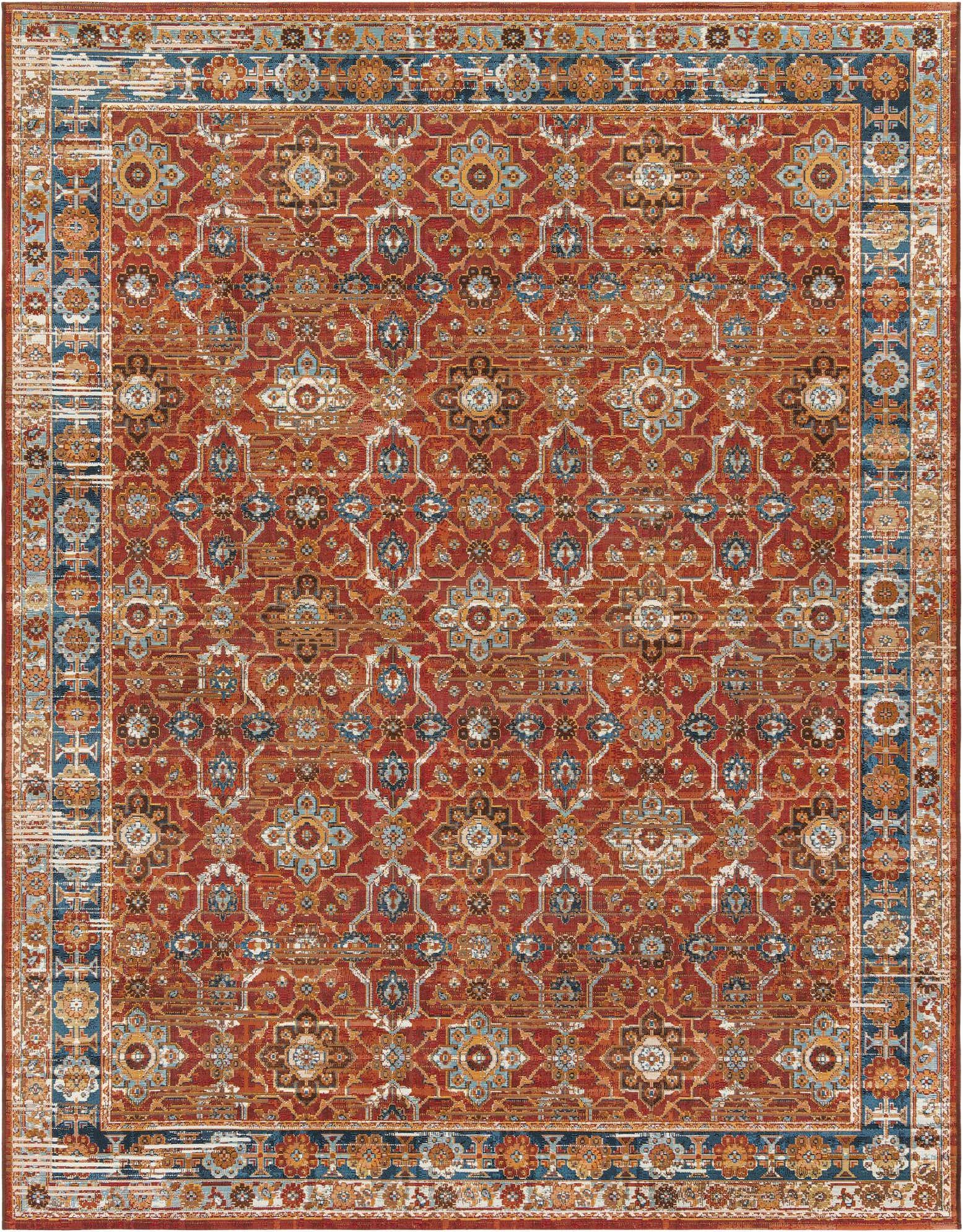 7' 10 x 10' Easy-Clean Traditional Indoor / Outdoor Rug