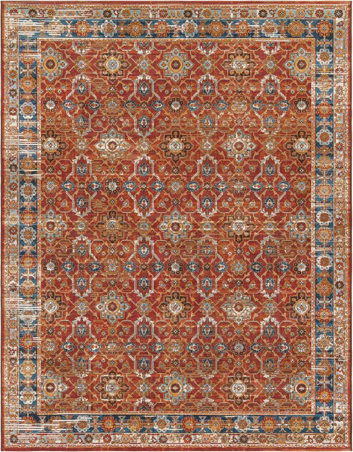 7' 10 x 10' Easy-Clean Traditional Indoor / Outdoor Rug