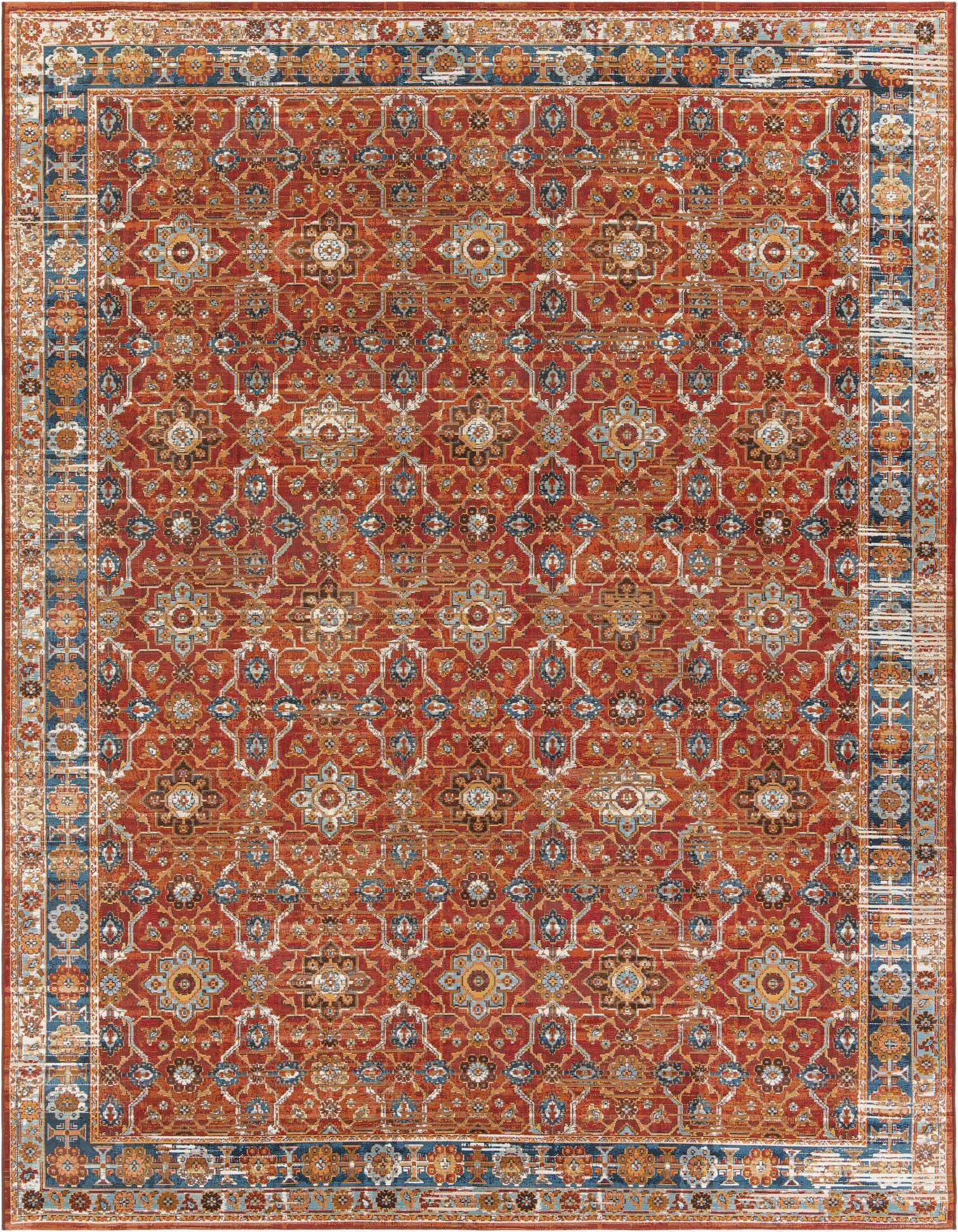 9' x 12' Easy-Clean Traditional Indoor / Outdoor Rug