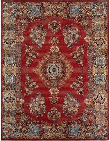 9' x 12' Easy-Clean Traditional Indoor / Outdoor Rug