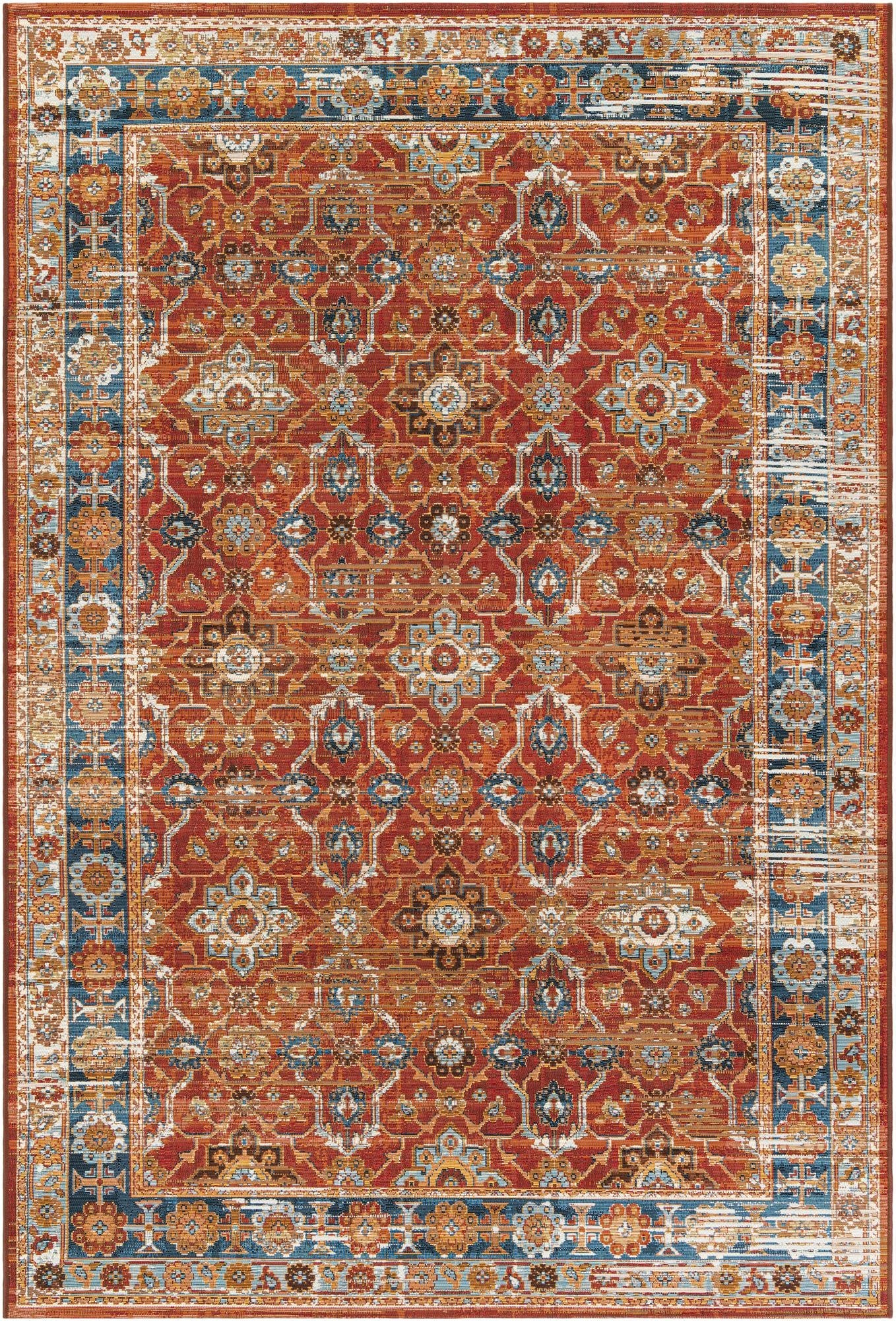 6' x 9'  Washable Traditional Indoor / Outdoor Rug