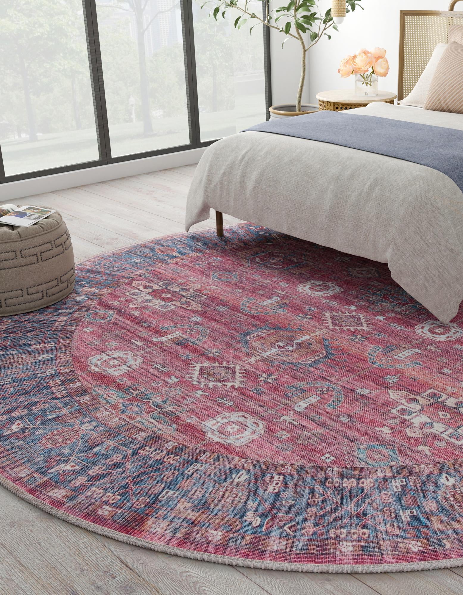 10' 6 x 10' 6 Washable Maahru Round Rug
