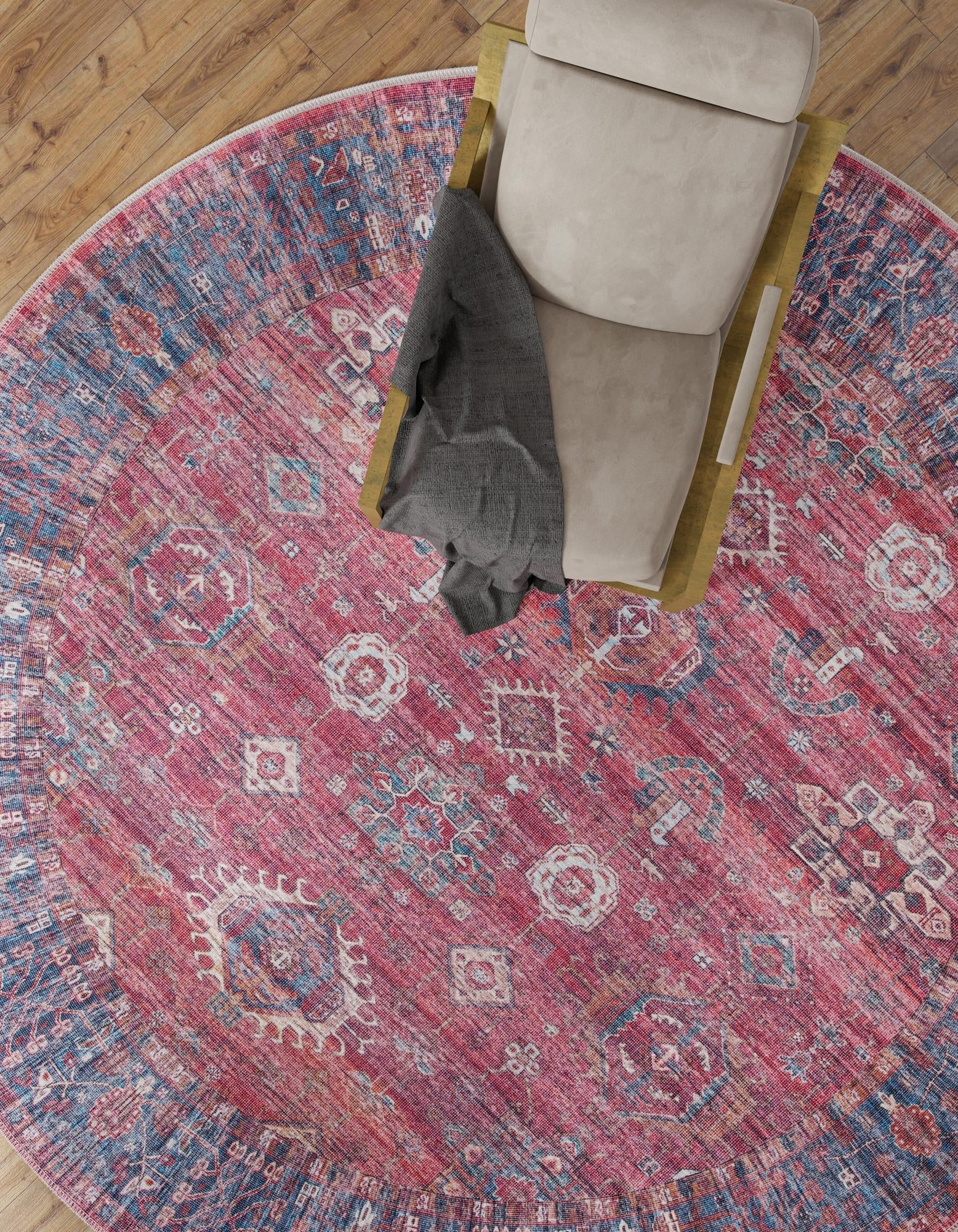 10' 6 x 10' 6 Washable Maahru Round Rug