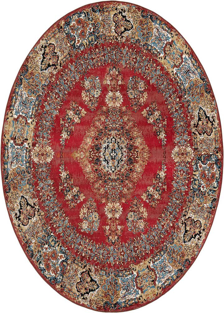 10' x 10' Easy-Clean Traditional Indoor / Outdoor Round Rug