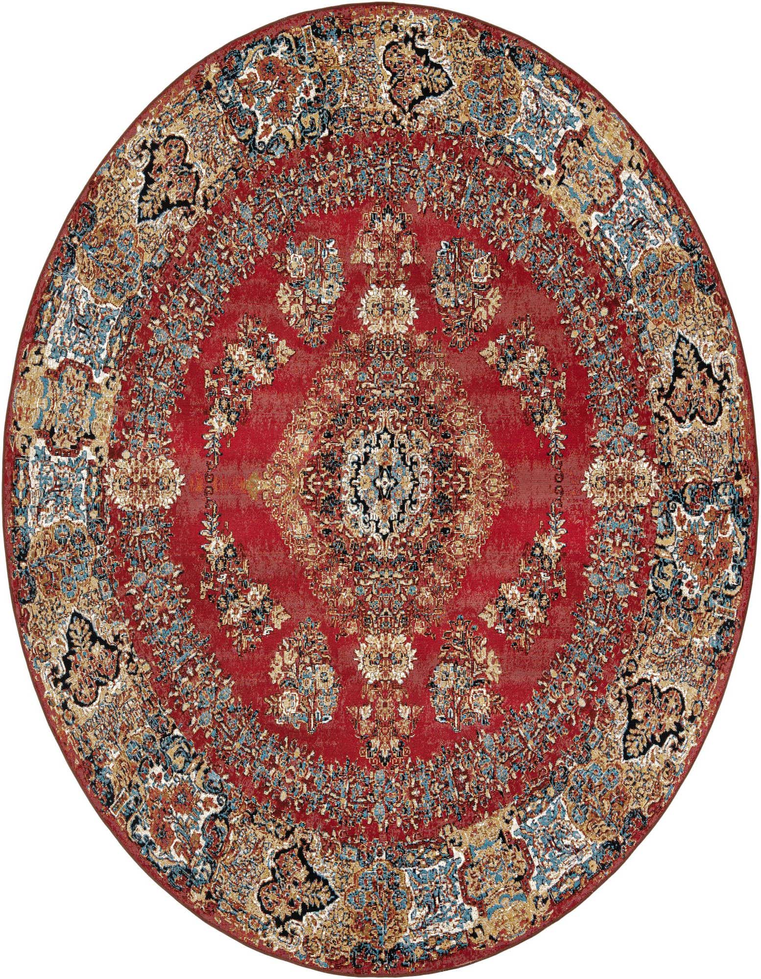 10' x 10' Easy-Clean Traditional Indoor / Outdoor Round Rug