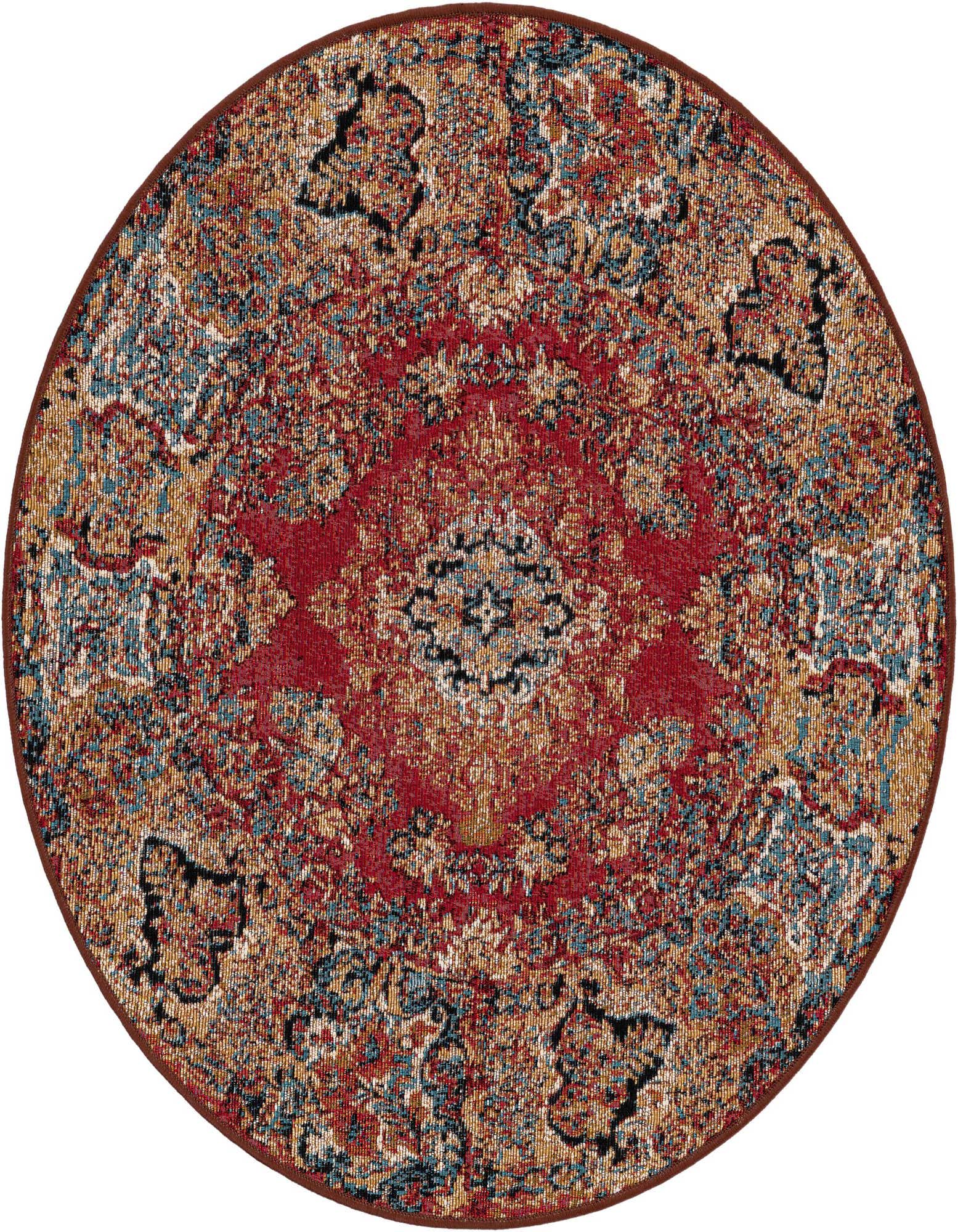 3' x 3' Easy-Clean Traditional Indoor / Outdoor Round Rug