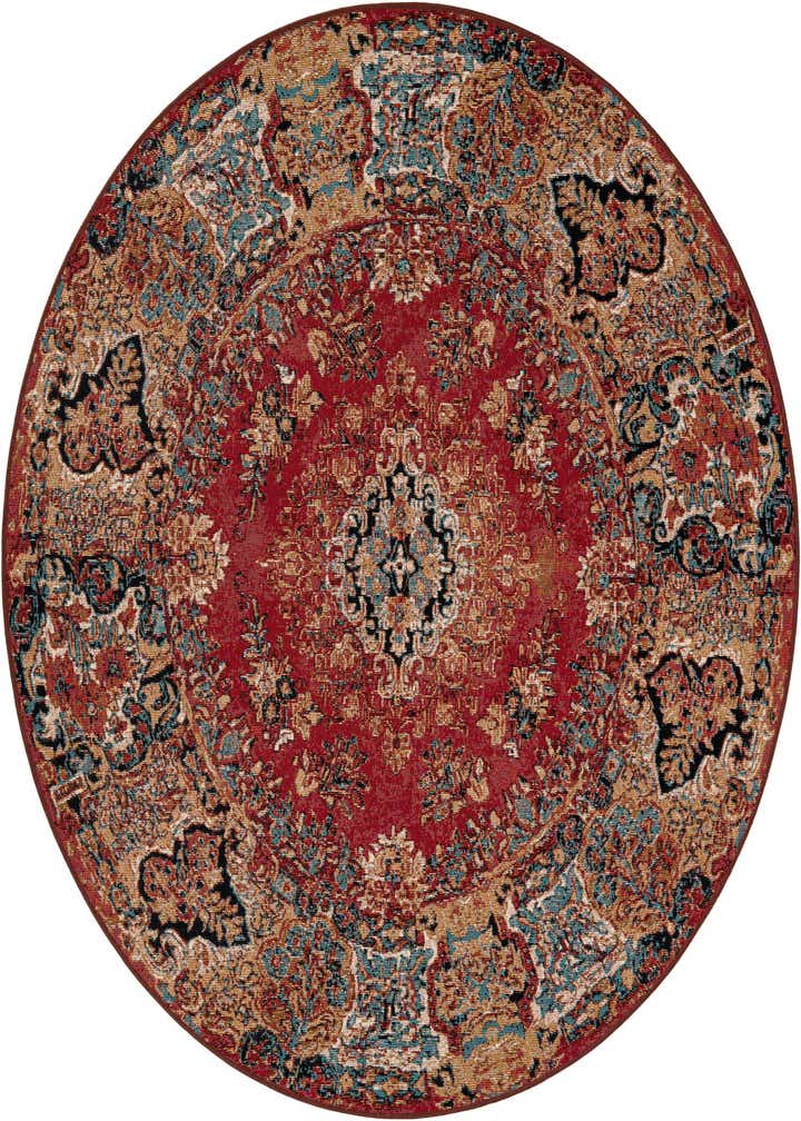 6' x 6' Easy-Clean Traditional Indoor / Outdoor Round Rug