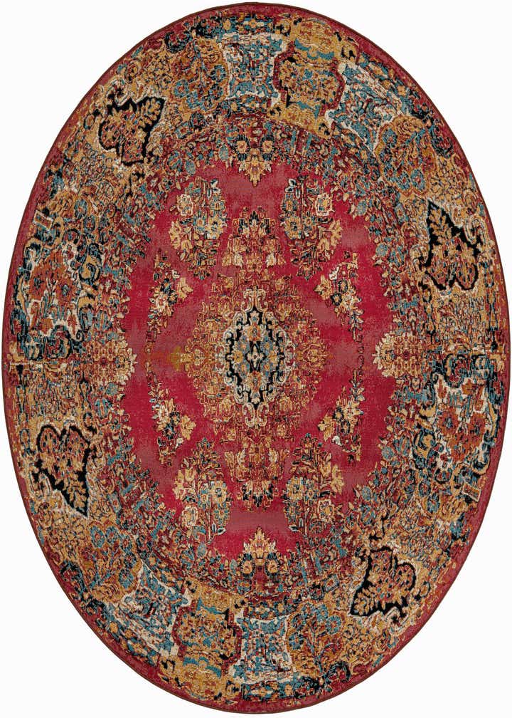 7' 10 x 7' 10 Easy-Clean Traditional Indoor / Outdoor Round Rug