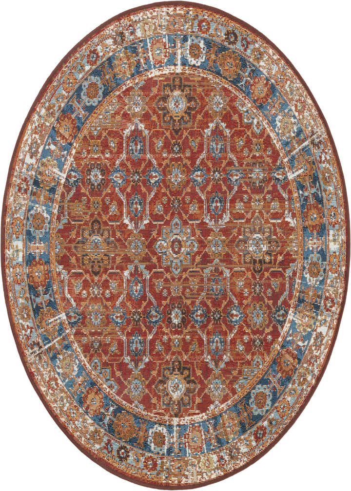 4' x 4' Easy-Clean Traditional Indoor / Outdoor Round Rug