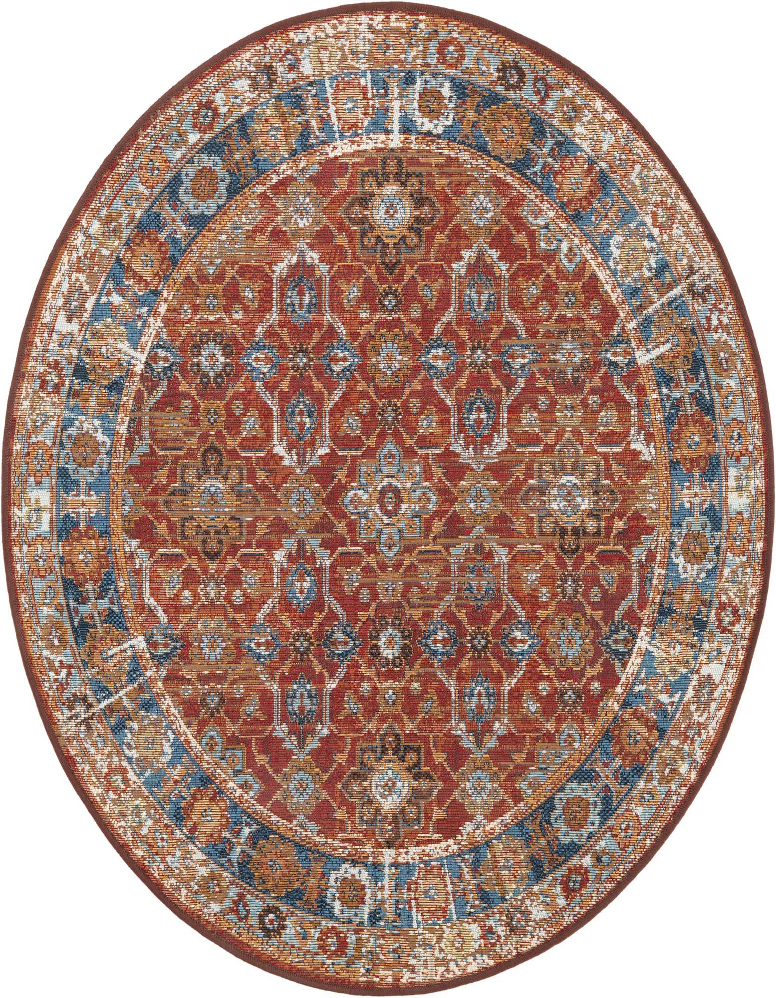 4' x 4' Easy-Clean Traditional Indoor / Outdoor Round Rug
